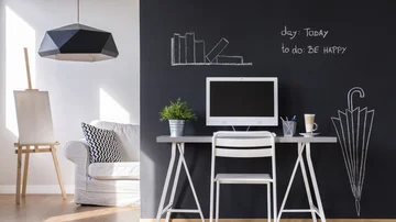 Minimalist work area at home - Stock-Fotografie
