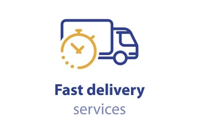 next-day-service - LKW Lieferung Dauer, schnelle Umzüge, Transport-Unternehmen-Elemente, Versand Tagesordnung, Verteilung Liniensymbol - Stock-Vektoren